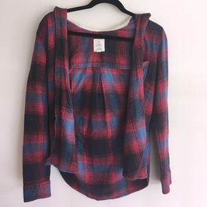 American Eagle Vintage Boyfriend Hooded Flannel